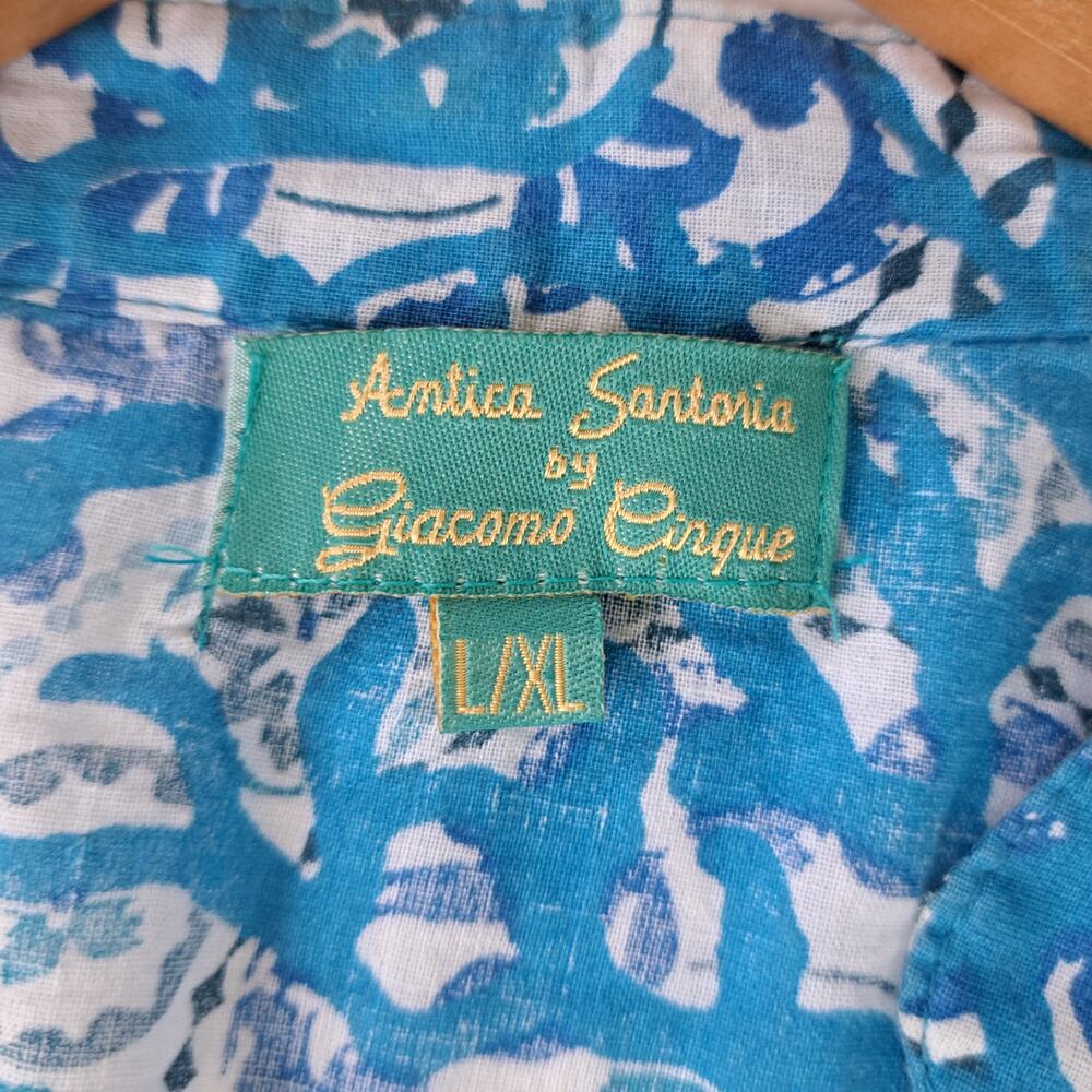 ANTICA SARTORIA Mini Dress L/XL Turquoise Beaded Pintuck Tunic Resort Beach Boho - Picture 6 of 13